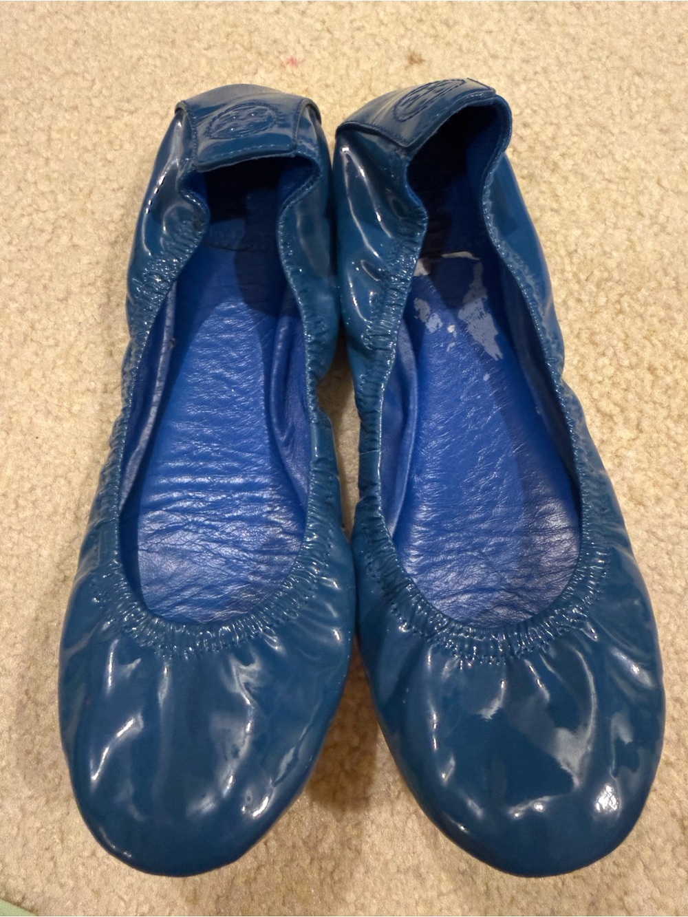 Tory Burch Women's Shoes Ballet Flats Patent Leather Elastic Edge Sz 8